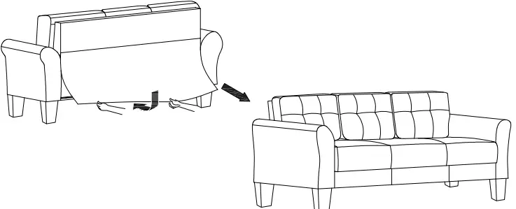 Polibi CB-2PLGLS-13 Round Arm Linen Straight Sofas Living Room Set-fig14