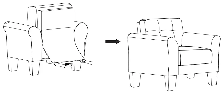 Polibi CB-2PLGLS-13 Round Arm Linen Straight Sofas Living Room Set-fig8