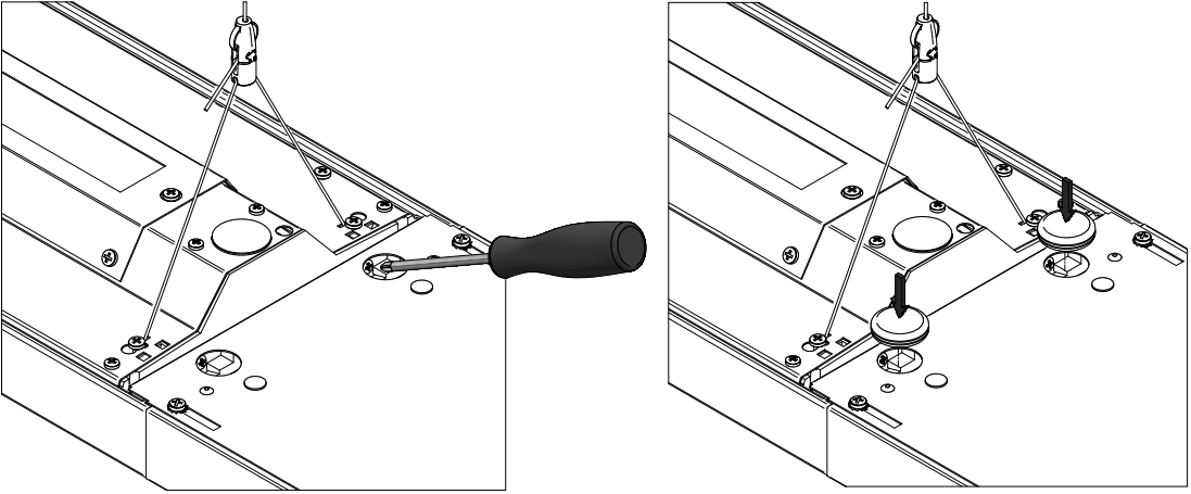 Whitecroft lighting SNPCH121W Selene 2 Suspended LED Luminaire - blanking grommets