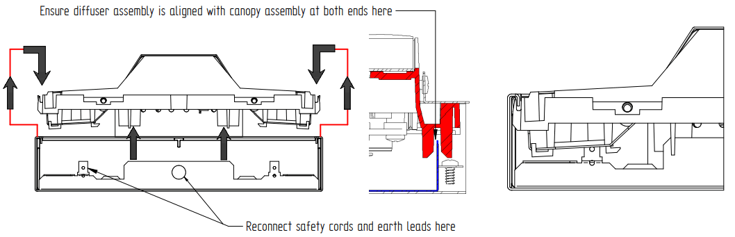 Whitecroft lighting SNPCH121W Selene 2 Suspended LED Luminaire - fitting process