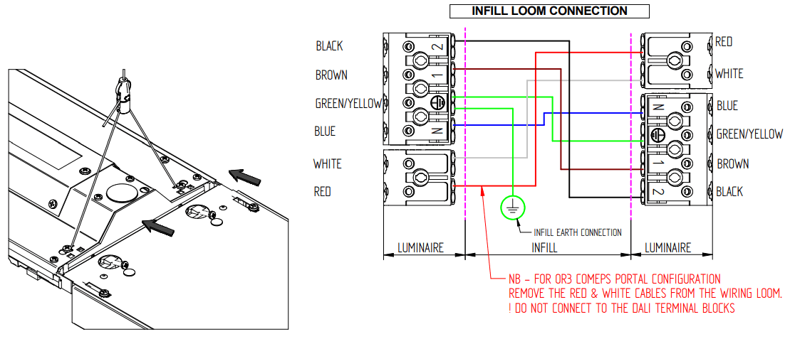 Whitecroft lighting SNPCH121W Selene 2 Suspended LED Luminaire - jointing screws