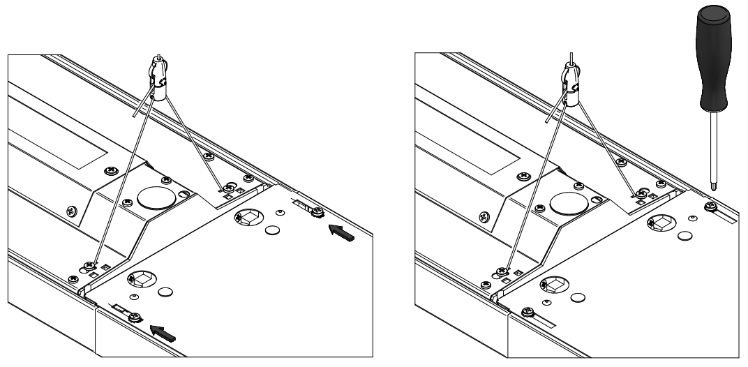Whitecroft lighting SNPCH121W Selene 2 Suspended LED Luminaire - tighten the top screws