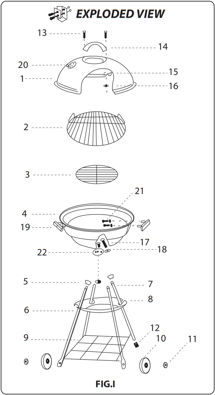PYLE SLCGR40 Portable Outdoor Charcoal BBQ Grill