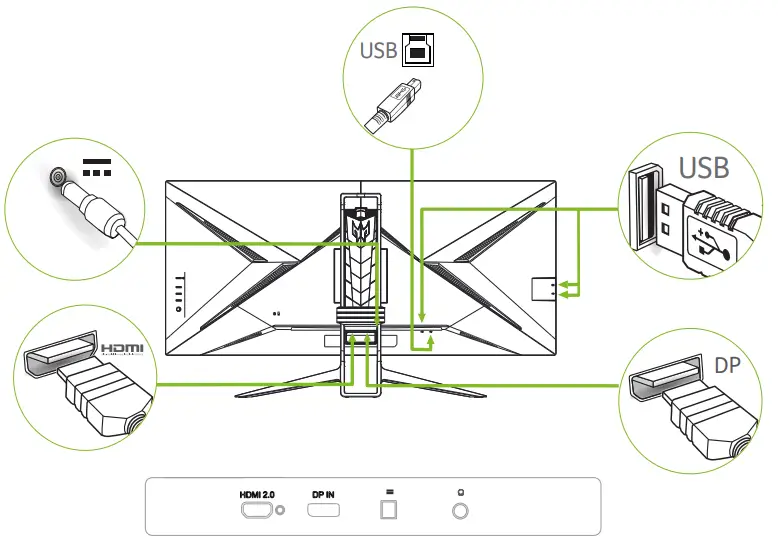 Acer LCD Monitor - Connecting the cables