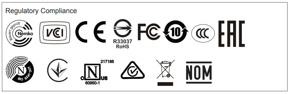 Acer LCD Monitor - Regulatory Compliance