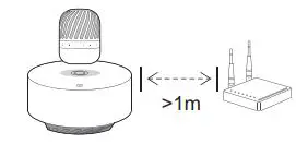 LG Portable Bluetooth Speaker Owner’s Manual - Keep the speaker and the woofer station away more than 1 m from the device