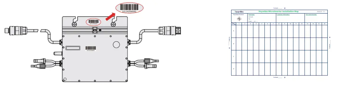 hoymiles HM 800 Series 2 to 1 Micro Inverter - number label