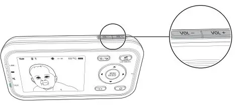 vtech VM3252 Video Monitor User Guide - Adjust speaker volume