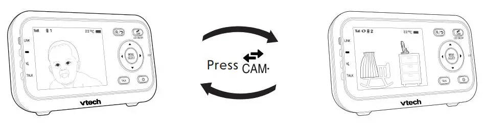 vtech VM3252 Video Monitor User Guide - Change different views - Single-cam