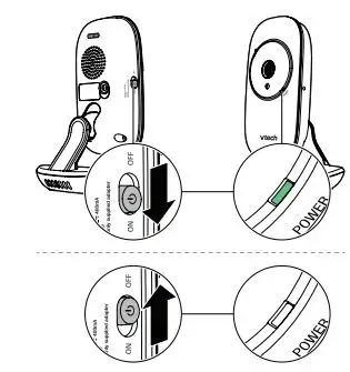 vtech VM3252 Video Monitor User Guide - Slide the ON OFF switch