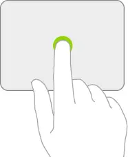 An illustration symbolizing a click on a trackpad.