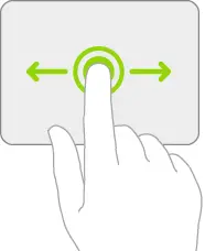 An illustration symbolizing the gesture on a trackpad for dragging an item.