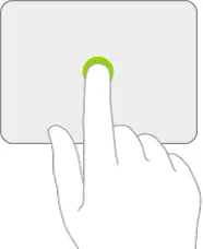 An illustration symbolizing a click on a trackpad.