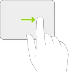An illustration symbolizing the gesture on a trackpad for opening Slide Over.