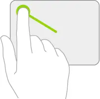 An illustration symbolizing the gesture on a trackpad for opening Notification Center.
