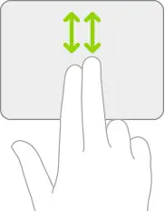An illustration symbolizing the gestures on a trackpad for scrolling up and down.