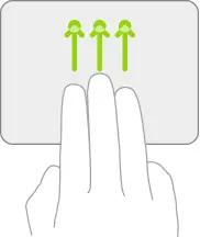 An illustration symbolizing the gesture on a trackpad for opening the App Switcher.