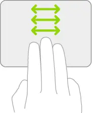 An illustration symbolizing the gesture on a trackpad for switching between open apps.