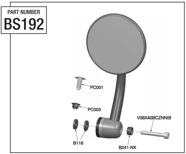 rizoma MI BS192 02 Mirror End Mount Right Universal-fig2