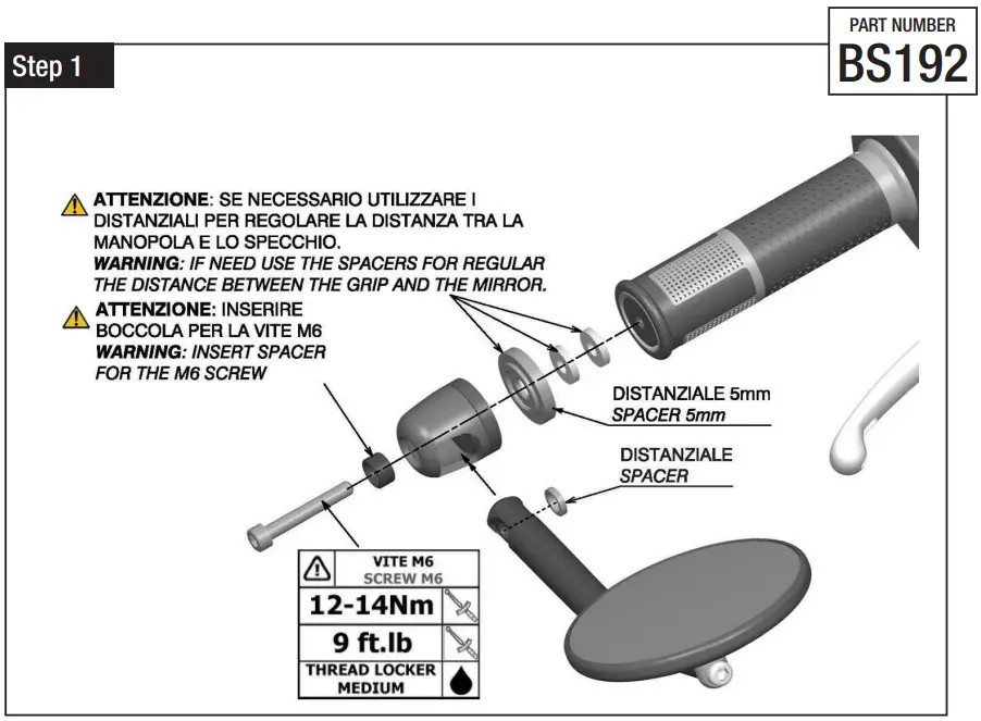 rizoma MI BS192 02 Mirror End Mount Right Universal-fig4