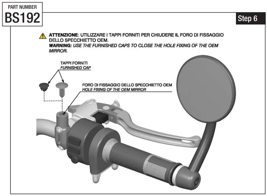 rizoma MI BS192 02 Mirror End Mount Right Universal-fig9
