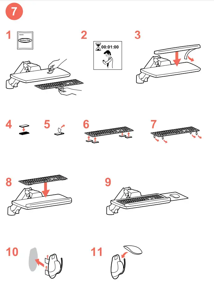 ergotron LX Sit Stand Wall Keyboard Arm - Fig 20