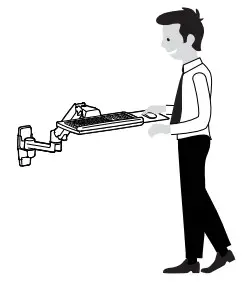 ergotron LX Sit Stand Wall Keyboard Arm - Fig 25