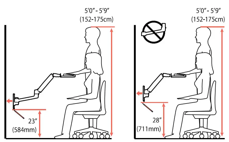 ergotron LX Sit Stand Wall Keyboard Arm - Fig 4