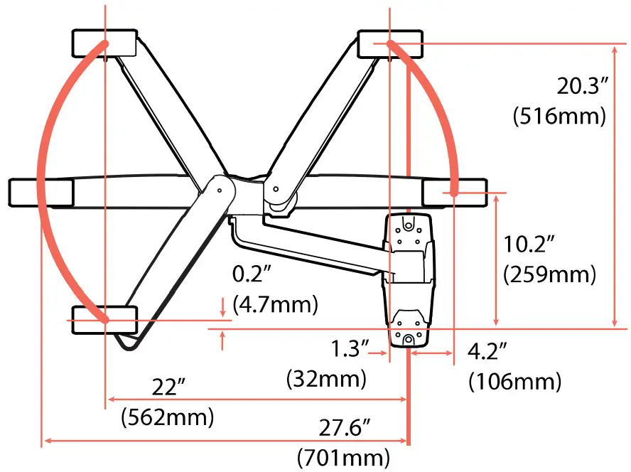 ergotron LX Sit Stand Wall Keyboard Arm - Fig 5