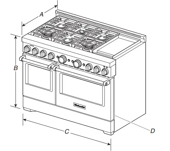 KitchenAid W11521195A 30, 36 and 48 Inch Commercial Style Gas Ranges - Figure 4