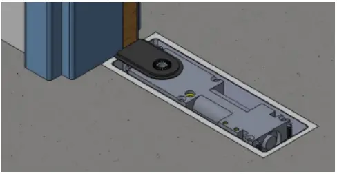 Hipac Floor Mounted Door Closer with Single Swing Hinge-FIG8