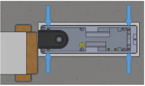 Hipac Floor Mounted Door Closer with Single Swing Hinge-FIG9