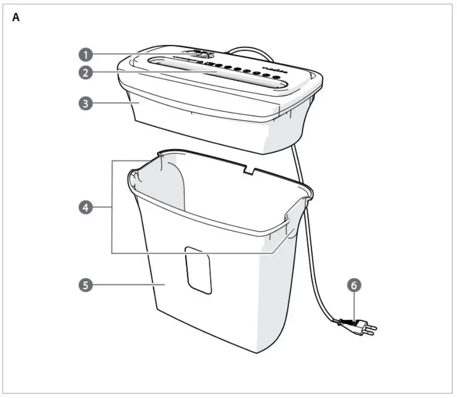 nedis PASH120BKA4 Paper Shredder for A4 Size Papers and with DIN P4 - Figure 1