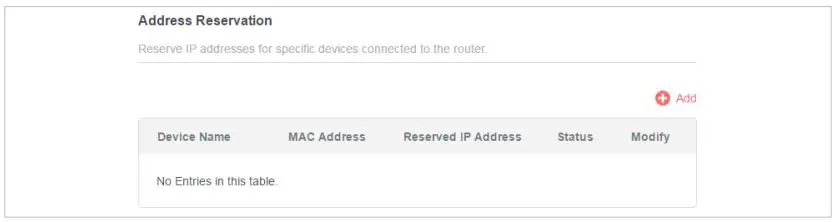 MERCUSYS MW301R 300Mbps Wireless N Router User Guide - Click Add in the Address Reservation section
