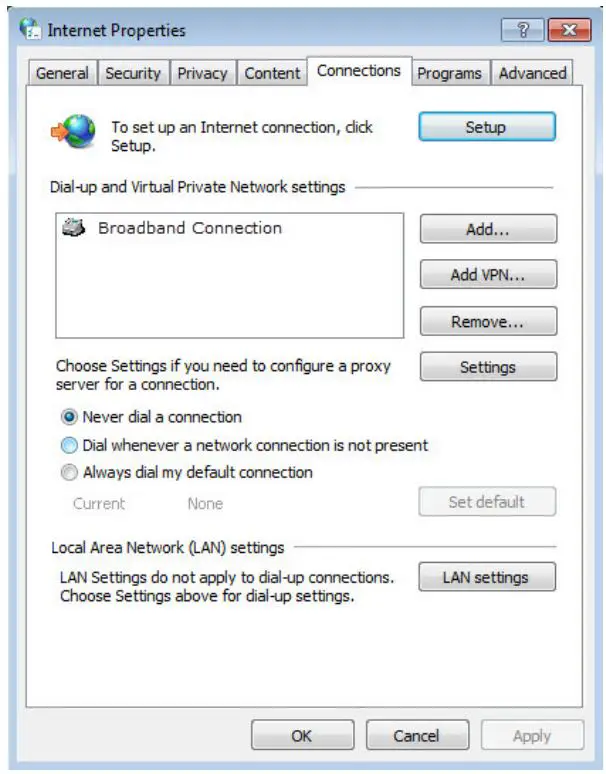 MERCUSYS MW301R 300Mbps Wireless N Router User Guide - Click Connections and select Never dial a connection