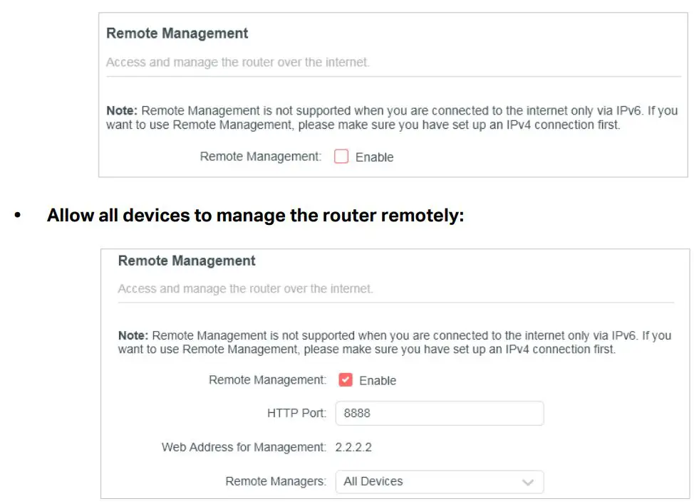 MERCUSYS MW301R 300Mbps Wireless N Router User Guide - Forbid all devices to manage the router remotely