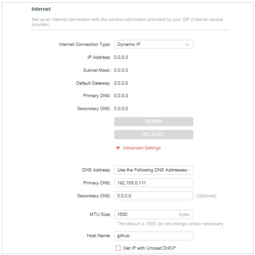 MERCUSYS MW301R 300Mbps Wireless N Router User Guide - Internet