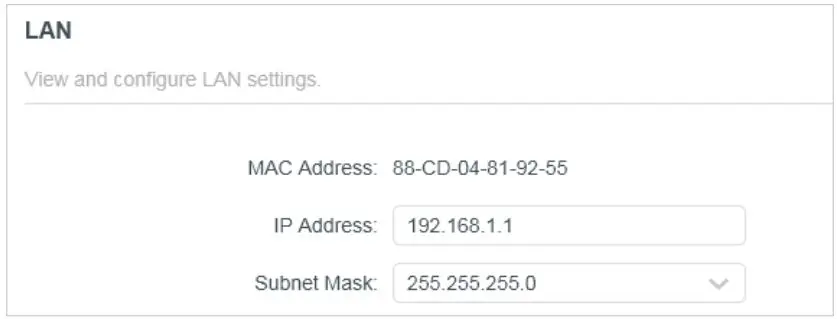 MERCUSYS MW301R 300Mbps Wireless N Router User Guide - LAN