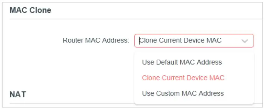 MERCUSYS MW301R 300Mbps Wireless N Router User Guide - MAC Clone