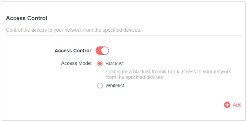 MERCUSYS MW301R 300Mbps Wireless N Router User Guide - Select Blacklist and click SAVE