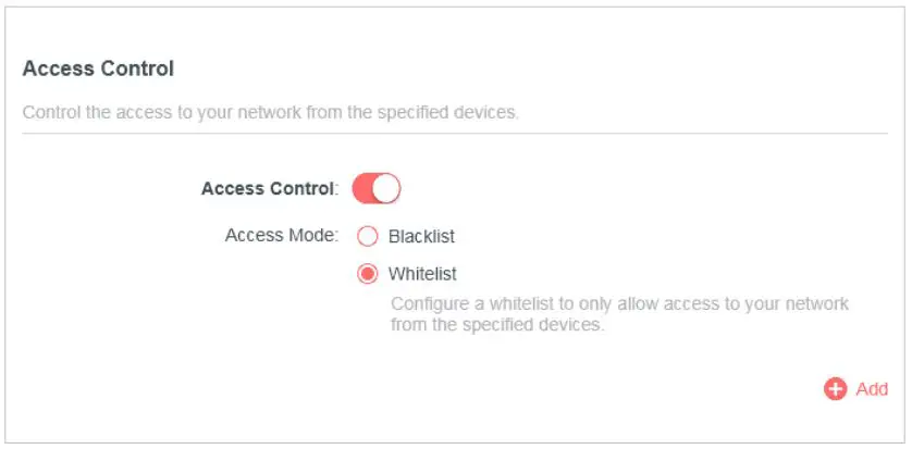 MERCUSYS MW301R 300Mbps Wireless N Router User Guide - Select Whitelist and click SAVE