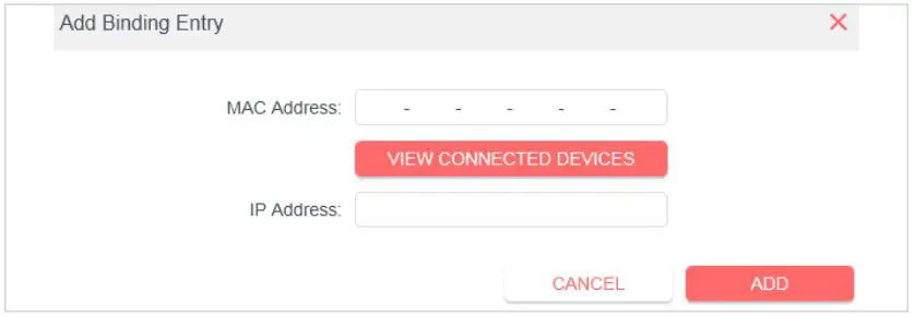 MERCUSYS MW301R 300Mbps Wireless N Router User Guide - To add a binding entry