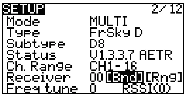 Model selection and protocol selection (CC2500 version)