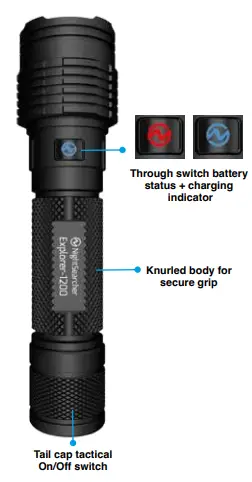 NightSearcher-Explorer-1200-Rechargeable-Handheld-Torch-FIG1
