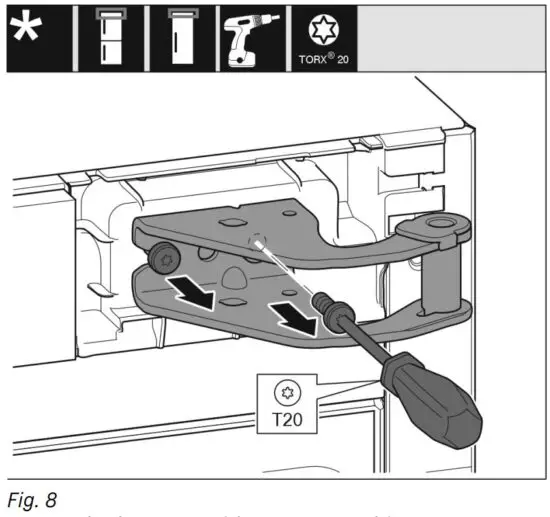 FIG 16 Moving the upper bearing parts to the other side