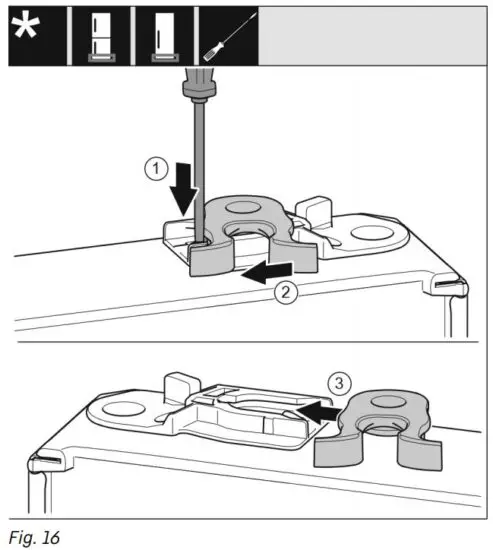 FIG 24 Moving the door bearing parts to the other side