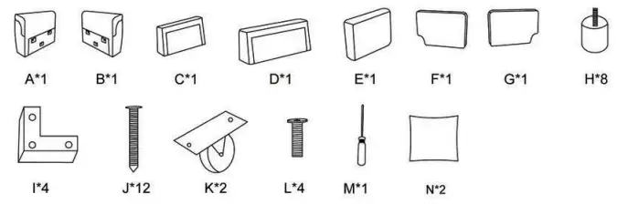 ZACHVO HD2049LGDM Light Gray Polyester Reversible Sleeper Sofa 1