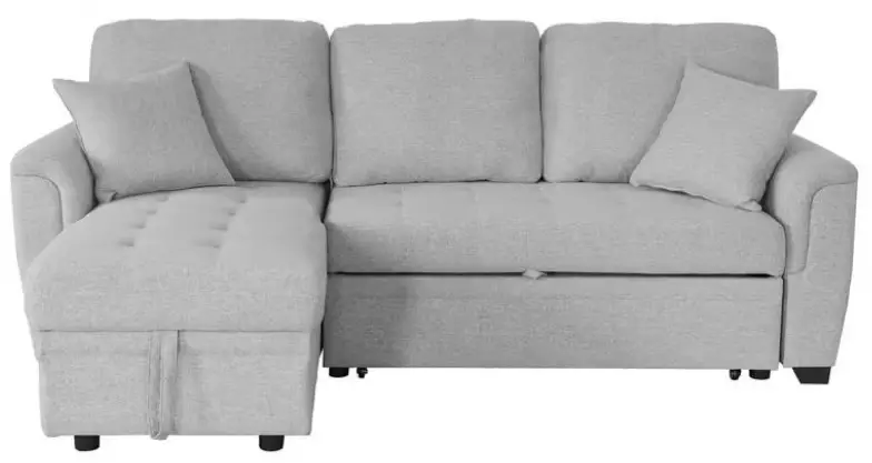 ZACHVO HD2049LGDM Light Gray Polyester Reversible Sleeper Sofa