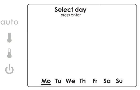 NEOMITIS RTE7SD Mains Powered Digital 7 Day Programmable Room Thermostat - SET THE PROGRAM DAY 2