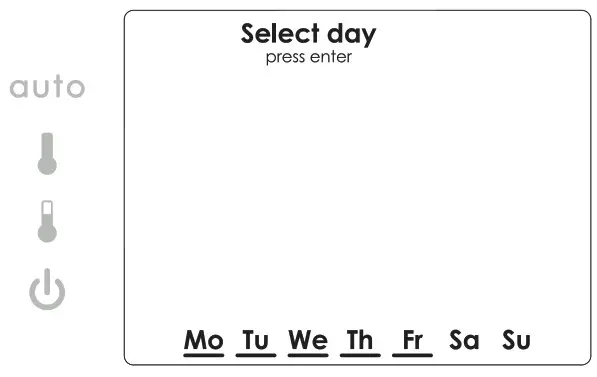 NEOMITIS RTE7SD Mains Powered Digital 7 Day Programmable Room Thermostat - SET THE PROGRAM DAY 3